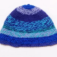 Beanie (Adult) - Double Crocheted in Shades of Blue
