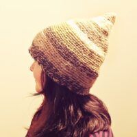 Double Crocheted Adult Pixie Beanie in Browns