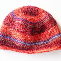 Double Crocheted Adult Beanie in Shades of Red (Small)