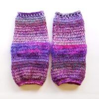 Extra Cozy Double Crocheted Leg Warmers in Purple Hues and a Touch of Sparkles