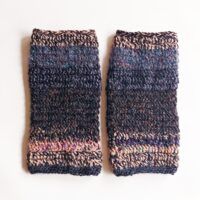 Extra Cozy Double Crocheted Leg Warmers in Darker Tones With Hints of Copper and Rainbow