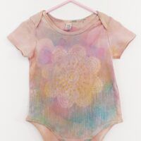Naturally Dyed With Plants - Eco Ink Doily Print - Organic Cotton (GOTS) Baby Grow (6-12)