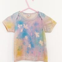 Naturally Dyed With Plants - Sparkly Botanical Eco Print - Organic Cotton (GOTS) Baby Lap T-Shirt (6-12)