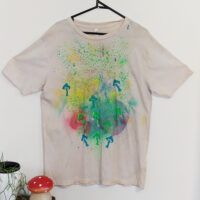 Naturally Dyed With Plants/Eco Ink- Mushroom circle - Organic Cotton (GOTS) -Large mens