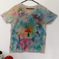 Naturally Dyed With Plants/Eco Ink- Psychedelic Gnome - Organic Cotton (GOTS) - XL Womens