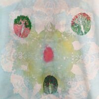 Naturally Dyed With Plants/Eco Ink-Fractal Trees - Organic Cotton (GOTS) -L women's