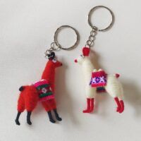 Alpaca Wool Decoration Miniature Llama Keychain, Artisan hand made from Peru.