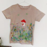 Naturally Dyed With Plants/Eco Ink-Gnome song - Organic Cotton (GOTS) -L Womens