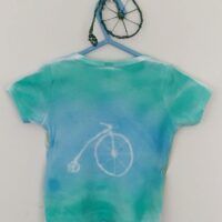 Naturally Dyed With Plants/Eco Ink-  Screen Print from Weaving stencils/old tools -Kids 3-6 months- Organic Cotton (GOTS) -