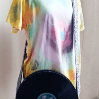 Upcycled Vinyl Record Satchel Bag